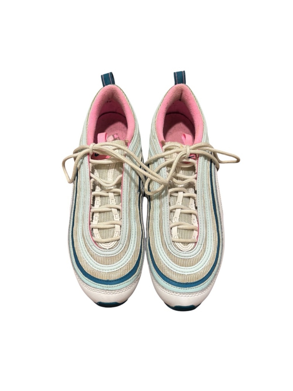 Nike Youth Air Max 97 in White, Pink and Teal Youth 7